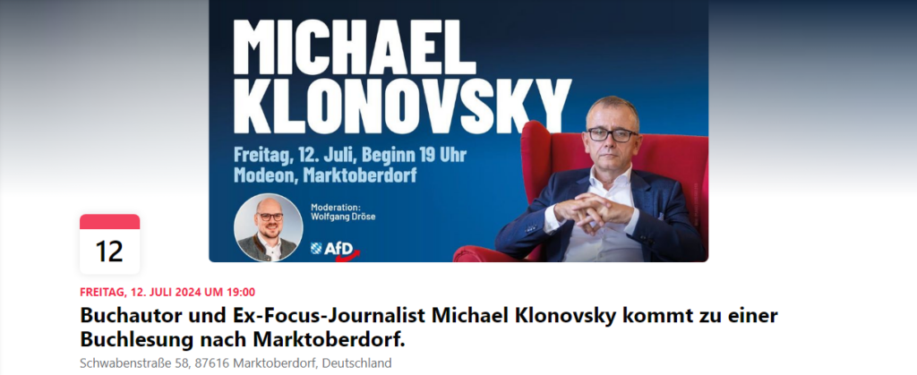 Ankündigung Klonovsky